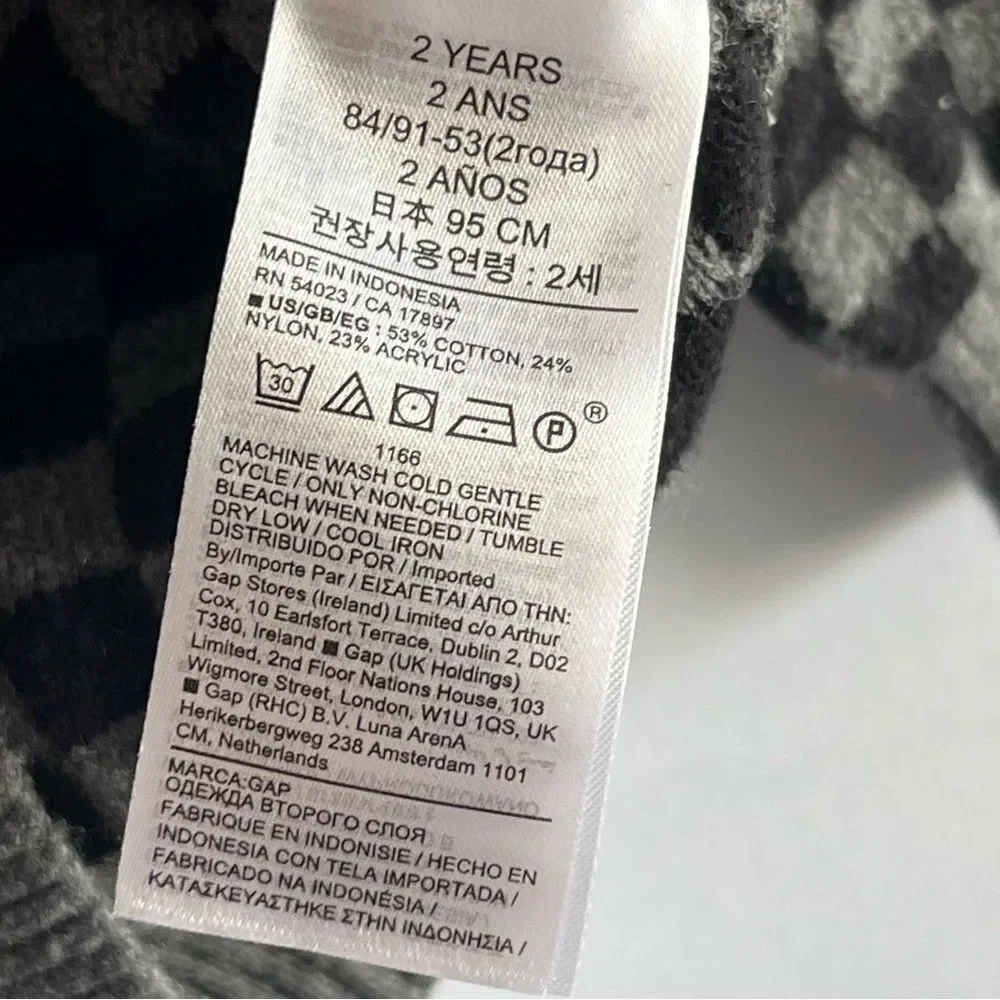 Gap Checkered Grey & Black Turtleneck Sweater